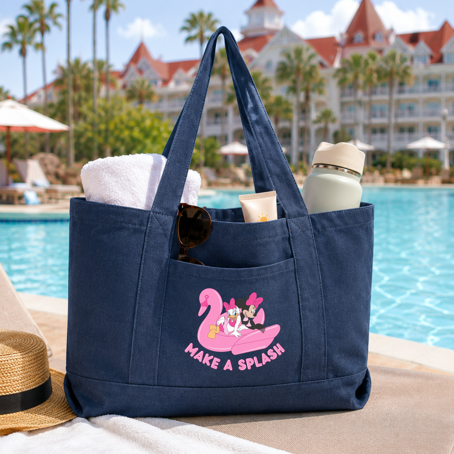 Magical Minnie & Daisy Vacation Pool Bag | Canvas Resort Tote Bag | Beach & Pool Tote for Women | Disney Vacation Poolside Bag | Cruise Tote Bag