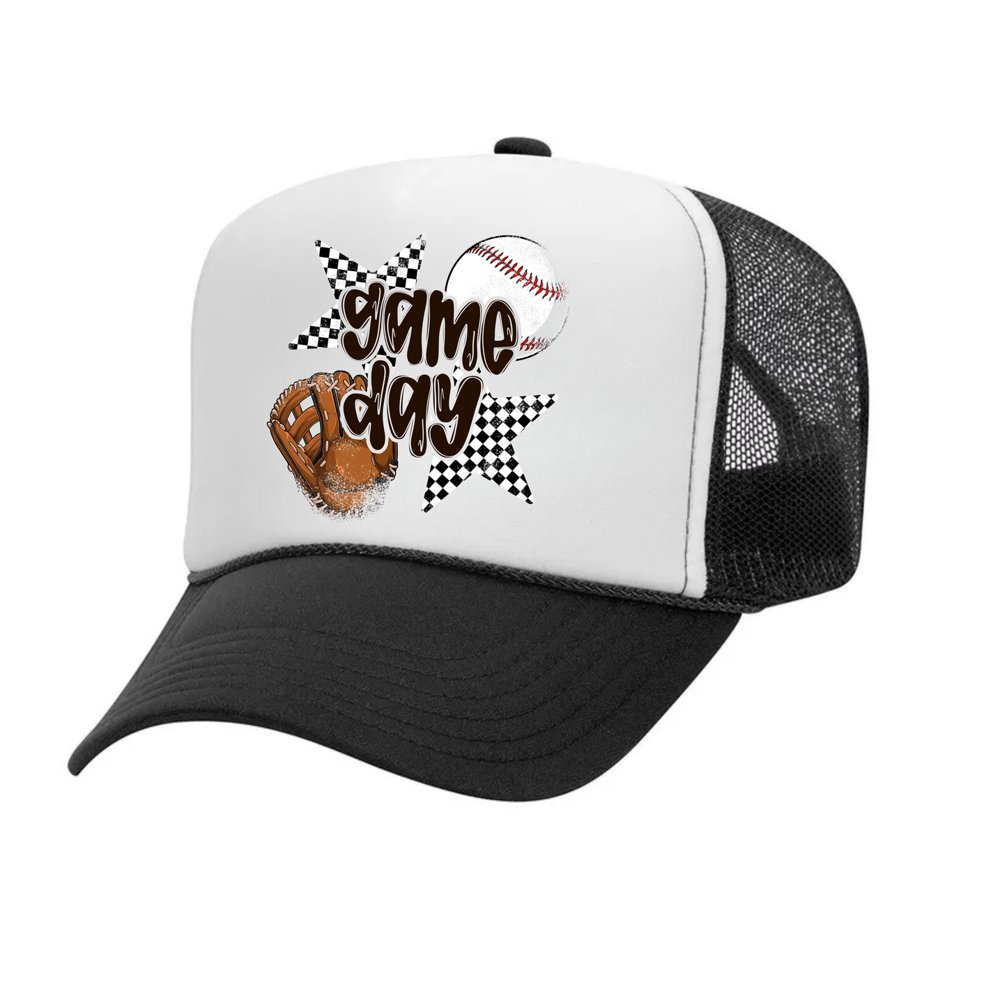 Baseball Retro Game Day Trucker Hat - Baseball Trucker Hat