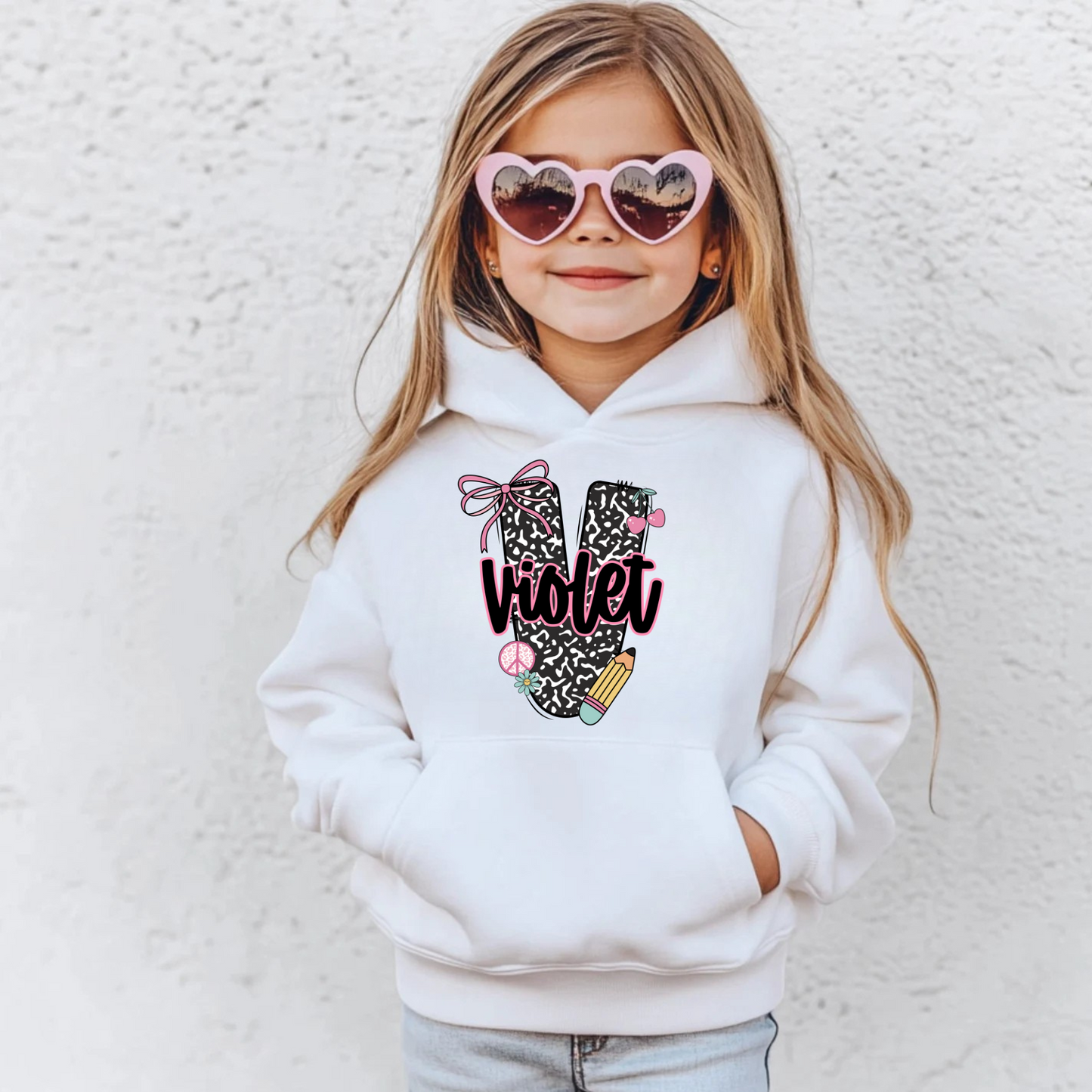 Custom Back to School Hoodie for Girls with Name