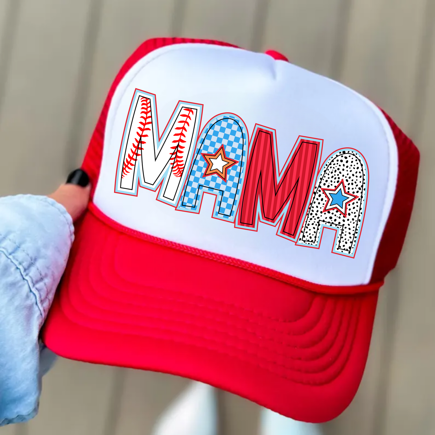 Baseball Mama Trucker Hat - Baseball Trucker Hat