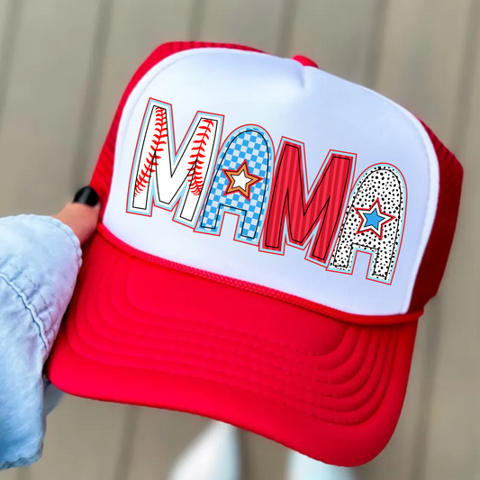 Baseball Mama Trucker Hat - Baseball Trucker Hat