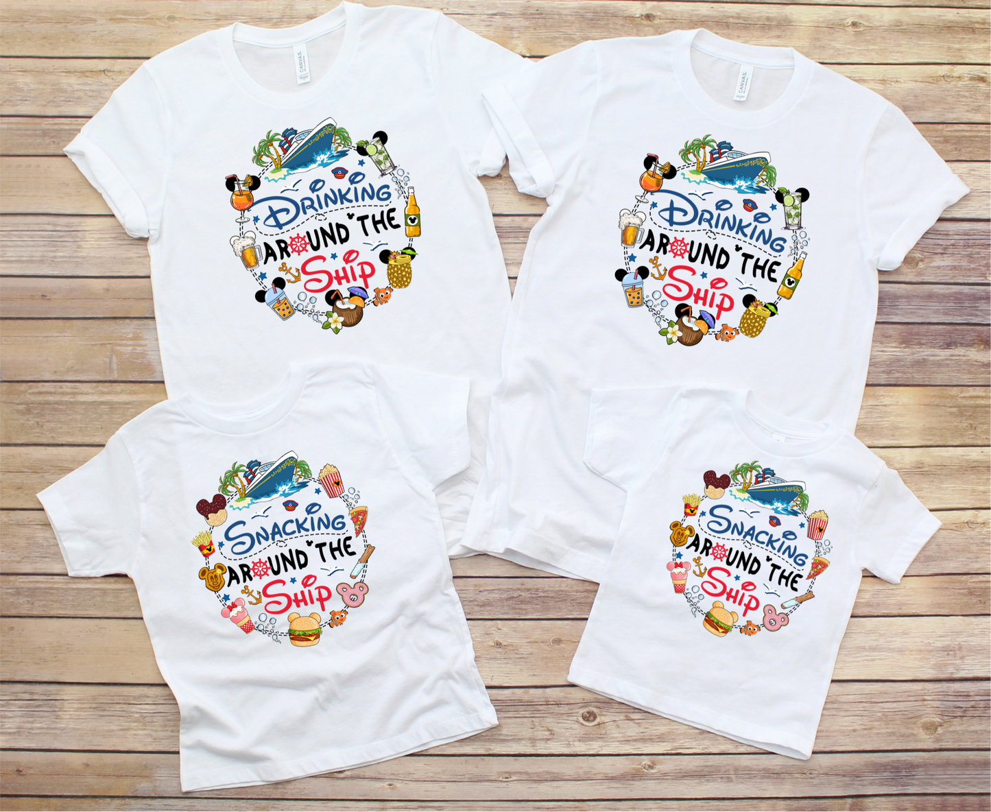 Snacking Drinking Around the Cruise Shirt for Adults and Kids