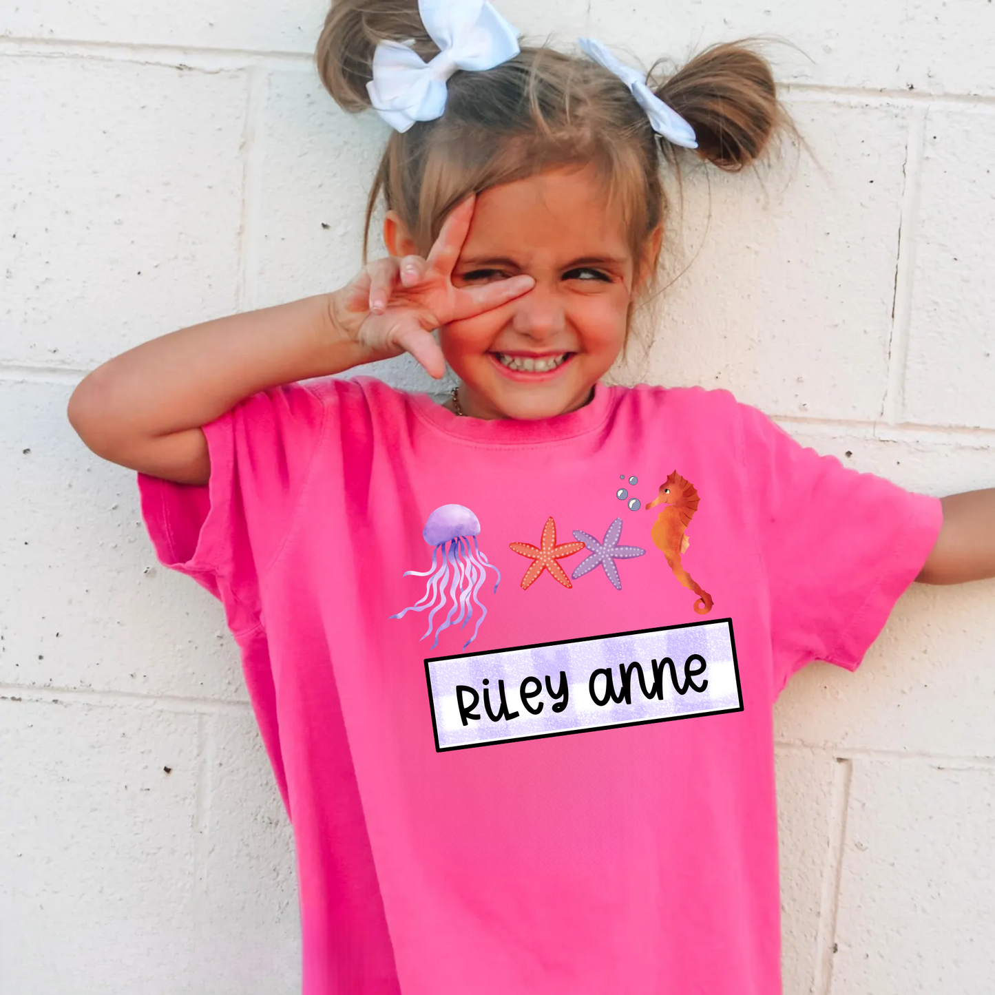 Custom Summer Beach Shirt for Kids with Name