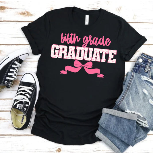 Fifth grade graduate bow shirt
