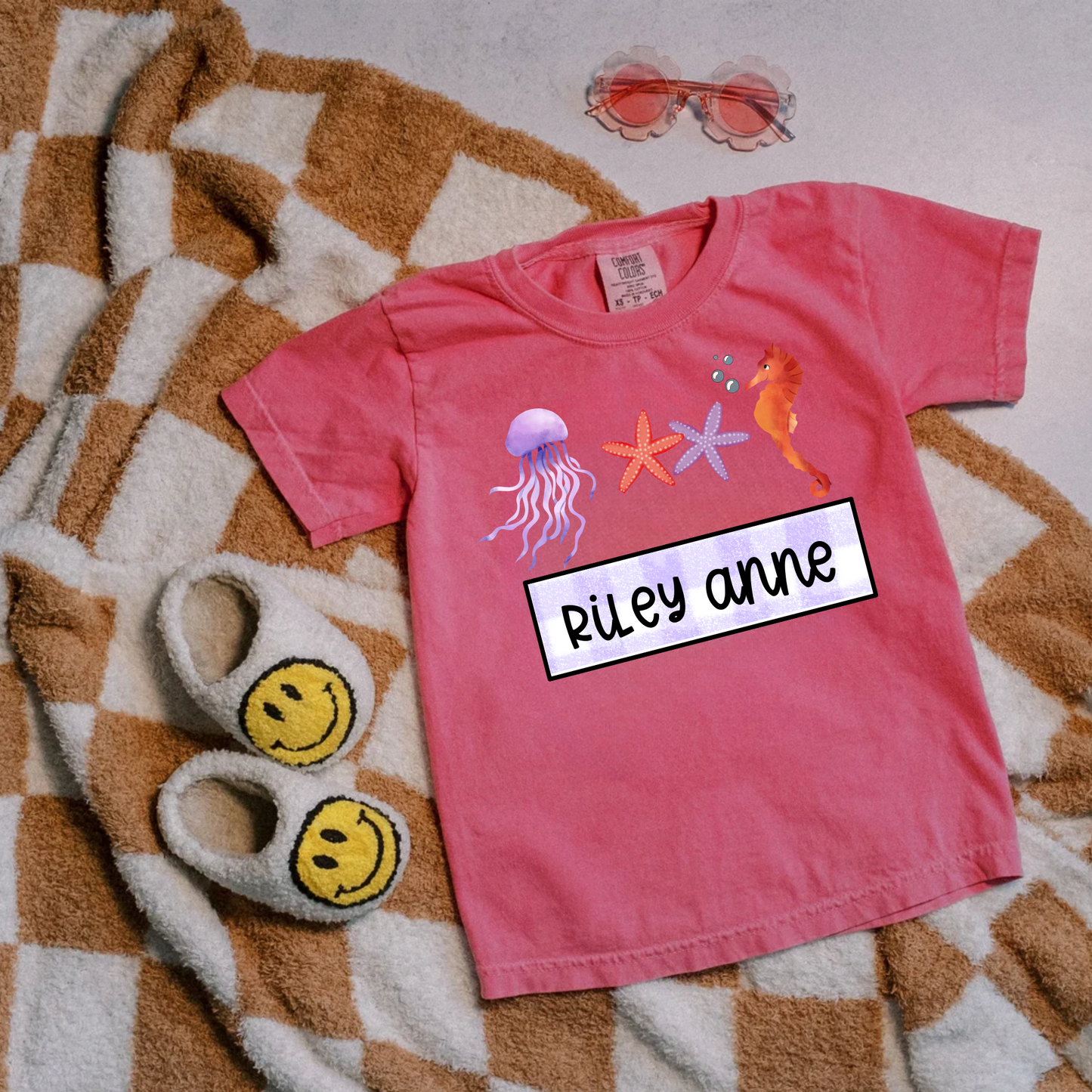 Custom Summer Beach Shirt for Kids with Name