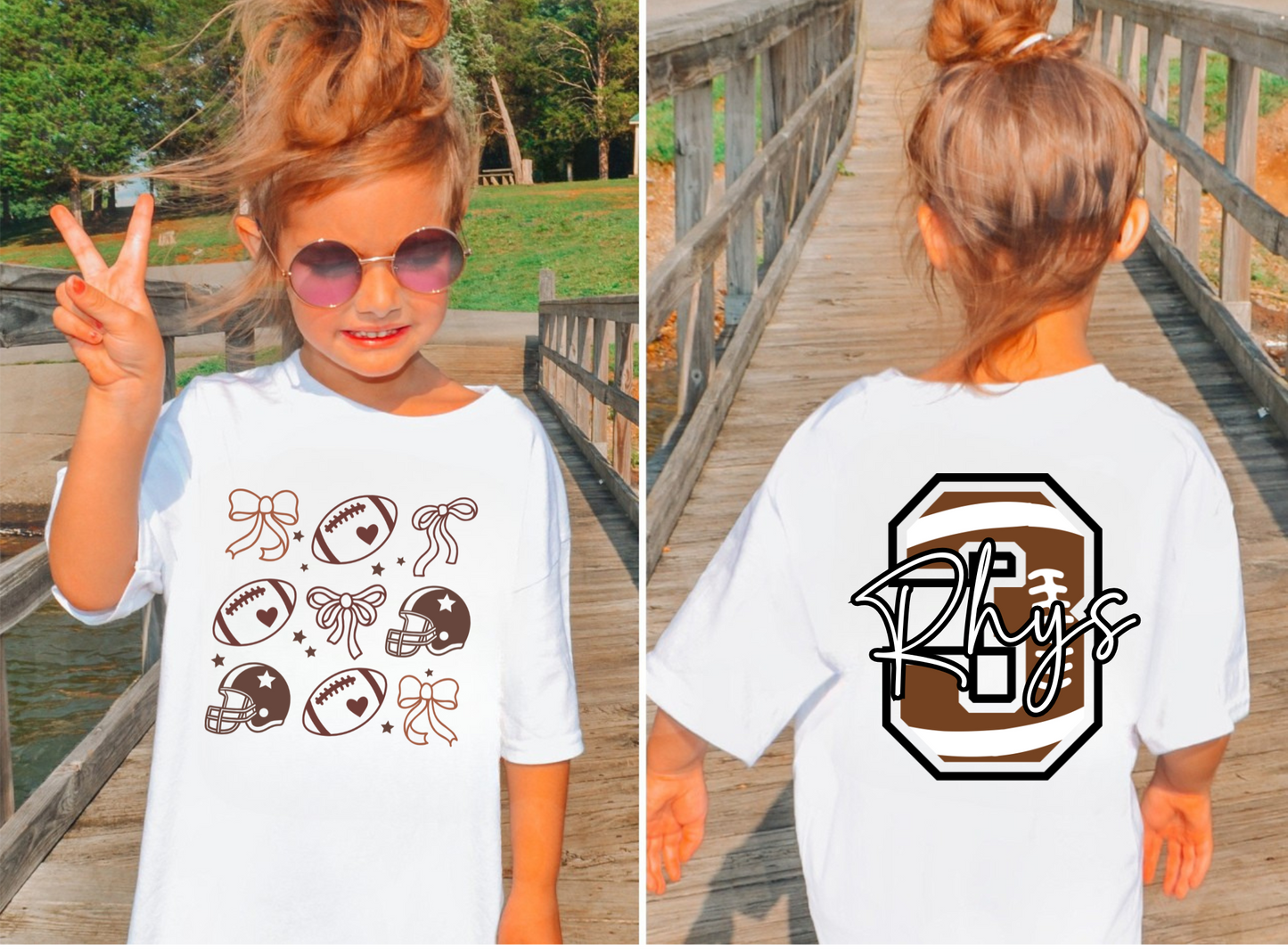 Custom Football Sister Shirt for Kids