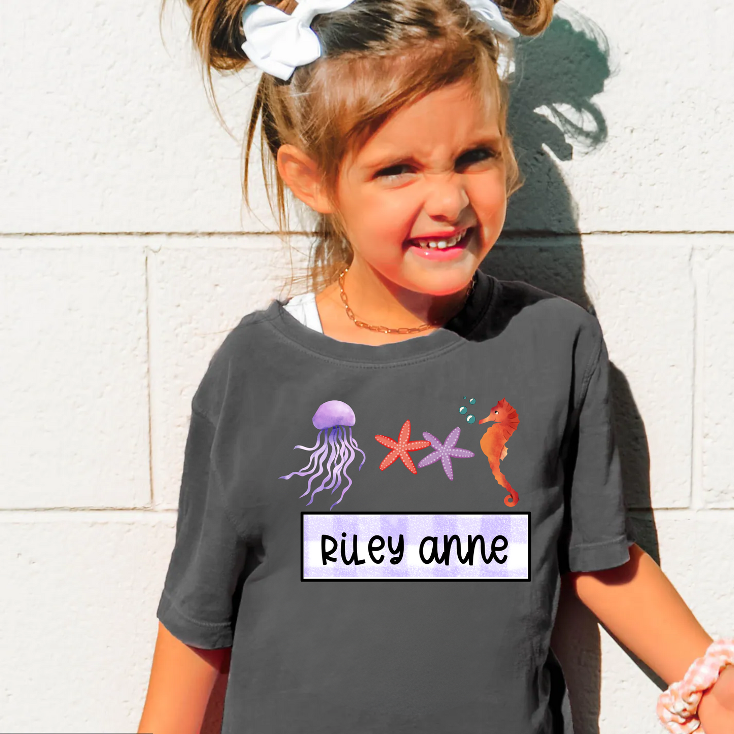 Custom Summer Beach Shirt for Kids with Name