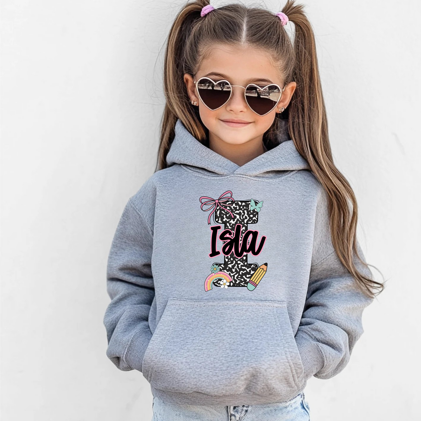 Custom Back to School Hoodie for Girls with Name