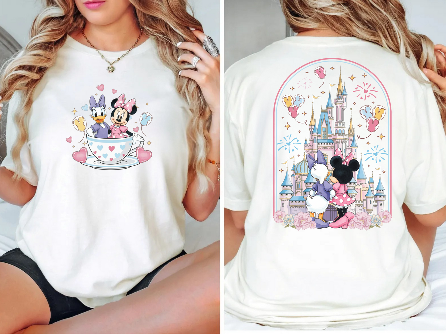 Mouse & Daisy Teacup Castle Shirt - Comfort Colors