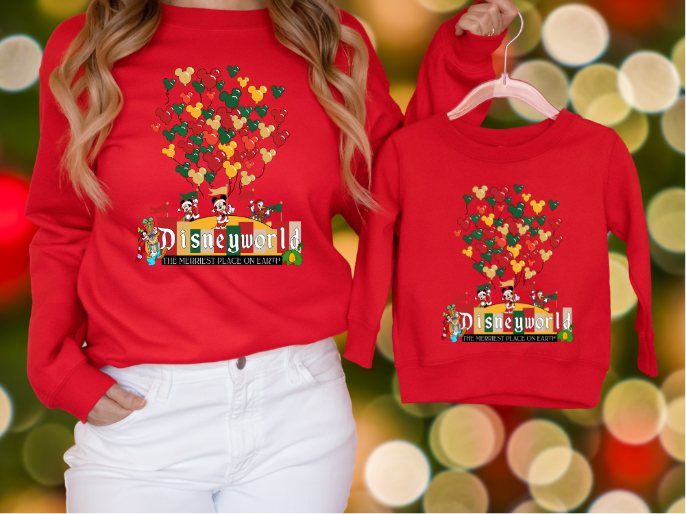 WDW Balloons Christmas Sweatshirt for Kids and Adults