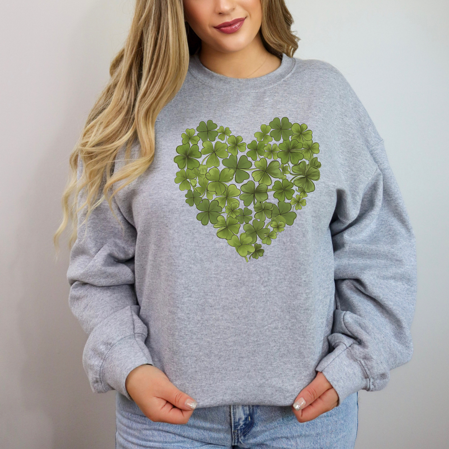 St. Patrick's Day Shamrock Heart Sweatshirt