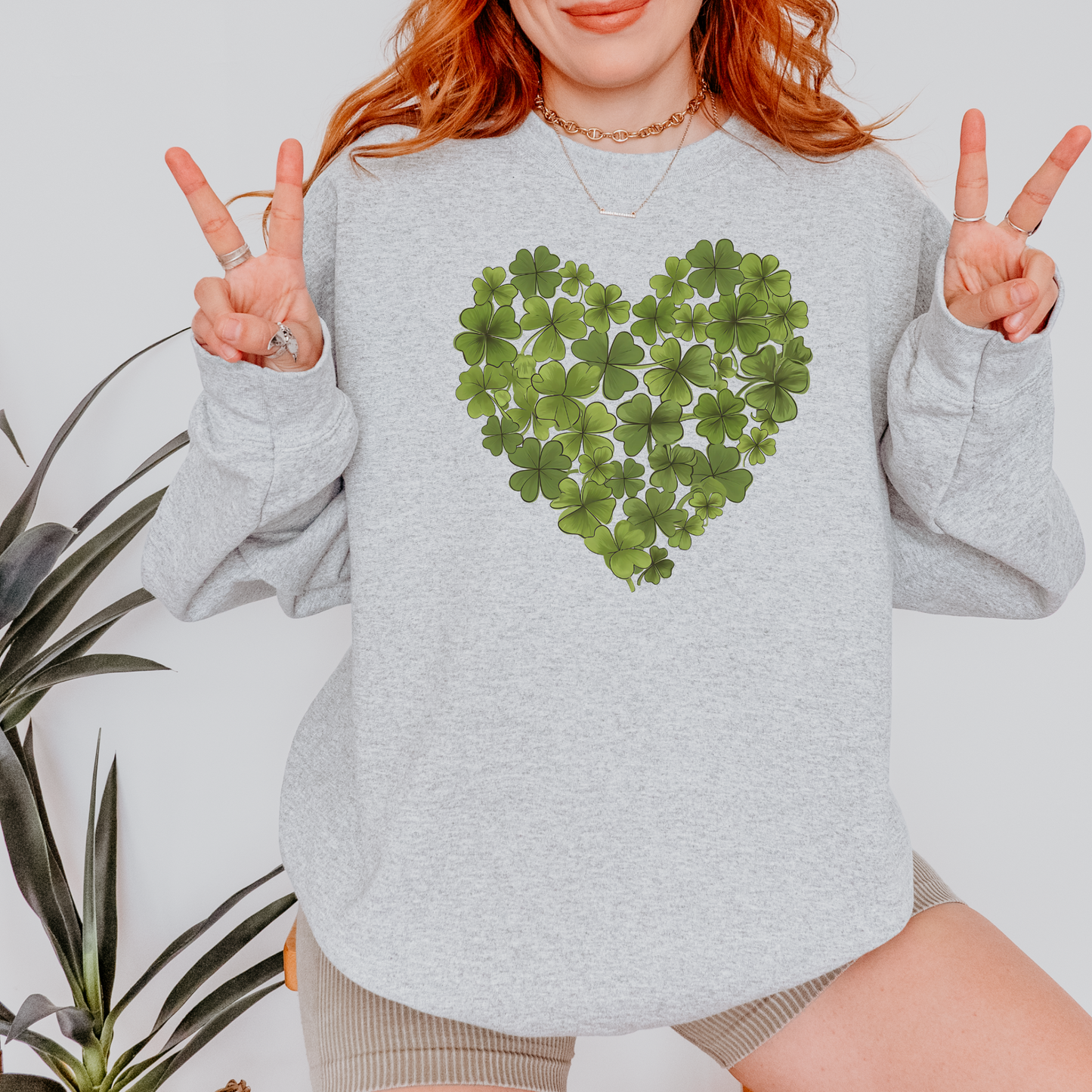 St. Patrick's Day Shamrock Heart Sweatshirt