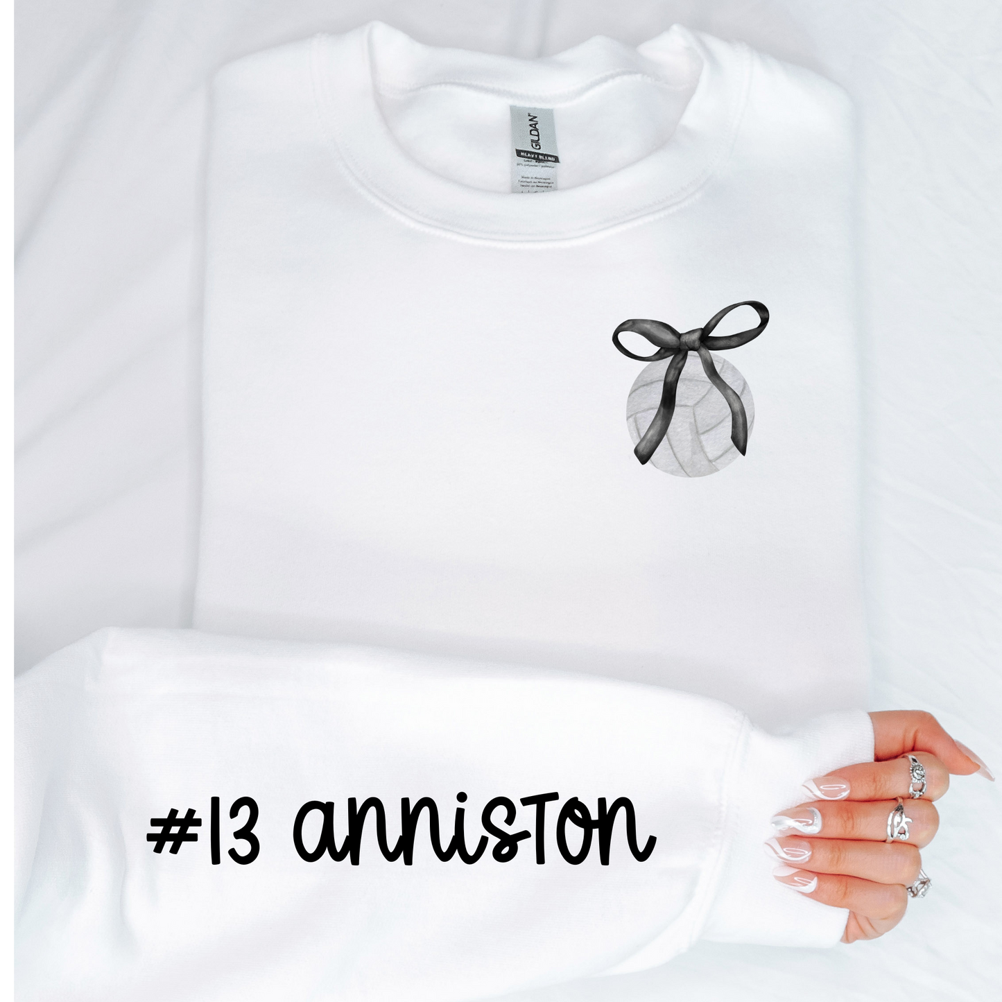 Personalized Volleyball Crewneck With Name on Sleeve