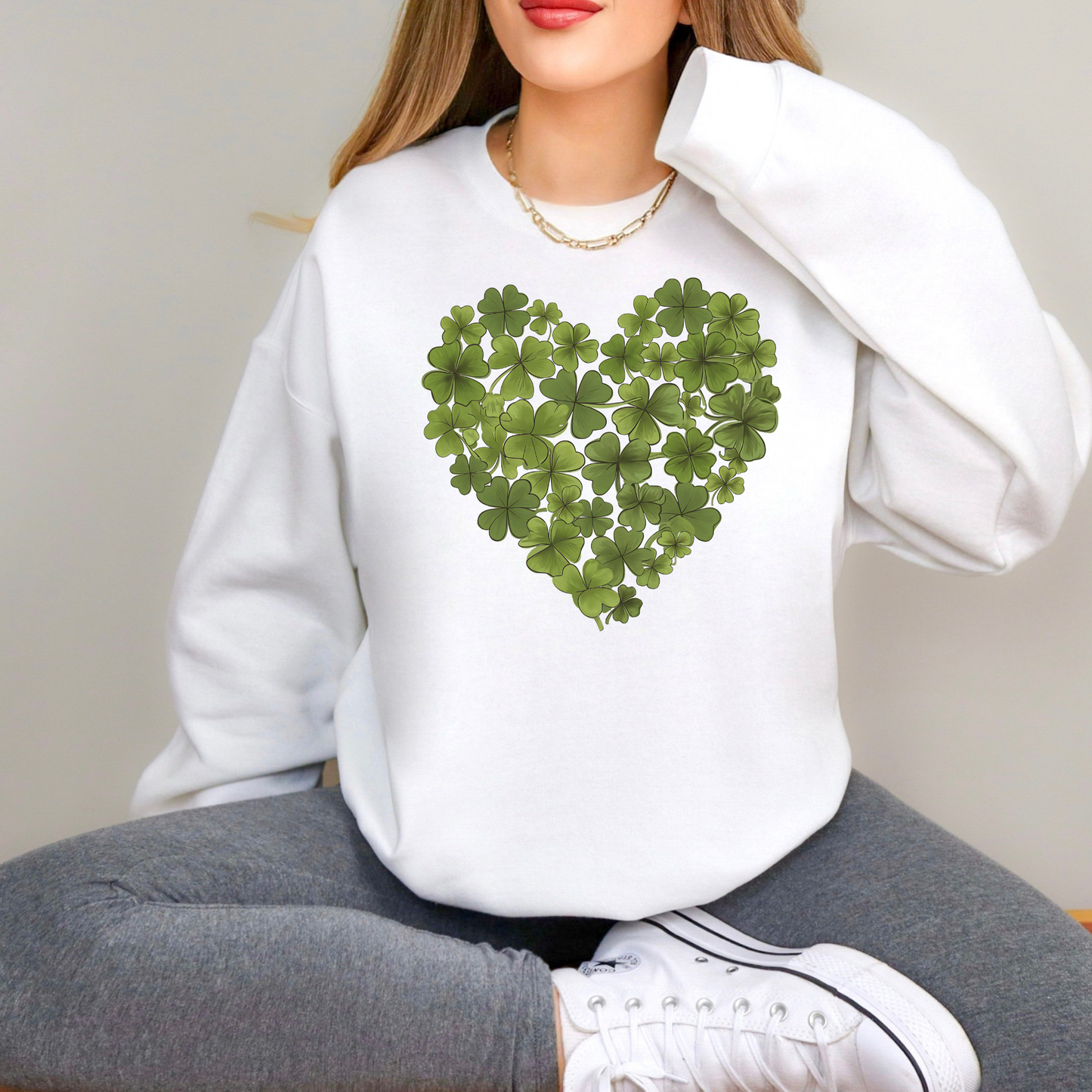 St. Patrick's Day Shamrock Heart Sweatshirt