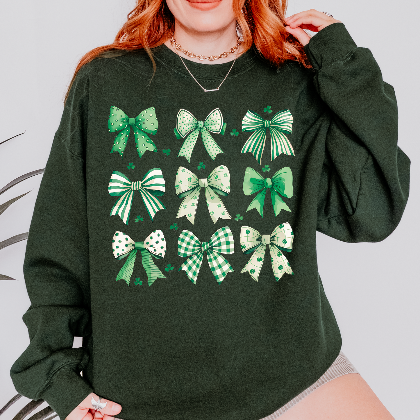St. Patrick's Day Coquette Bow Sweatshirt