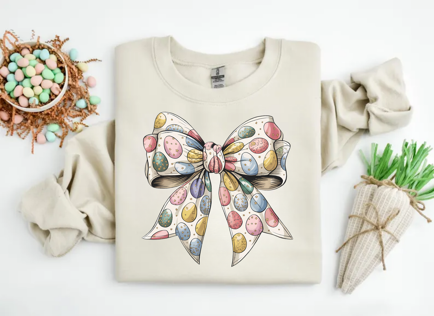 Coquette Easter Bow Sweatshirt for Women