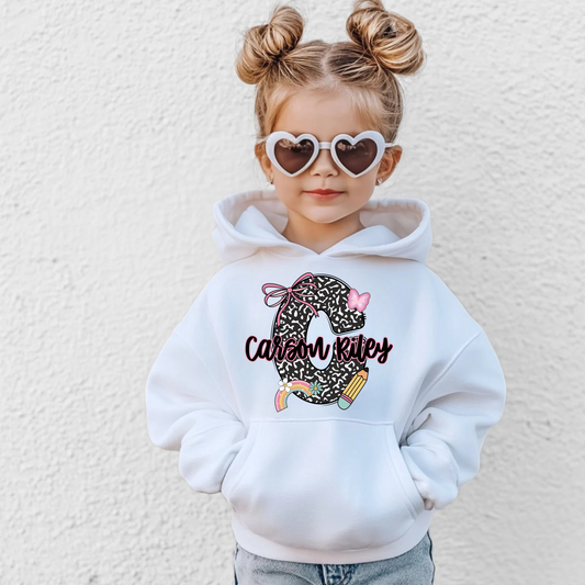 Custom Back to School Hoodie for Girls with Name