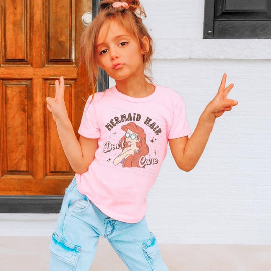Princess Mermaid Hair Don't Care Shirt for Girls