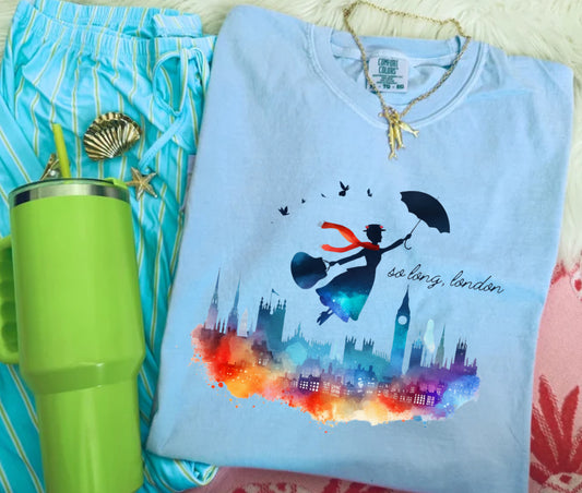 MAGICAL NANNY SO LONG LONDON TANK OR TEE - COMFORT COLORS - MAGICAL PARK DAY VACATION TOP