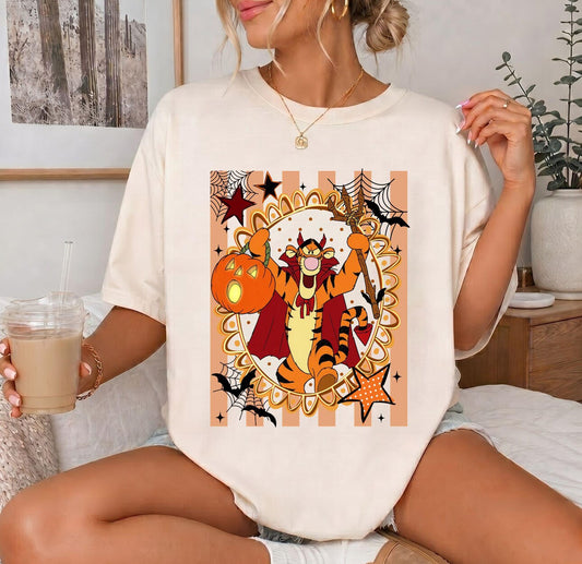 Tigger Stripes Halloween Shirt | Magical Theme Park Shirt & Tank | Adult Comfort Colors Tee