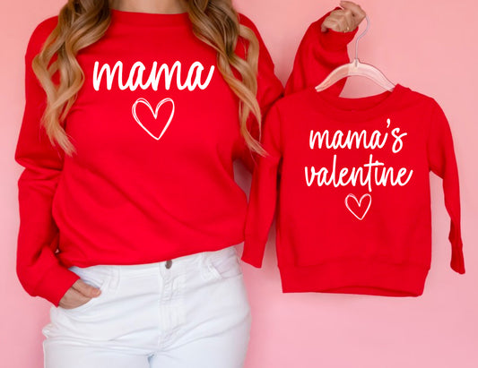 Mama & Mini Valentine Crewneck Sweatshirt for Kids and Adults