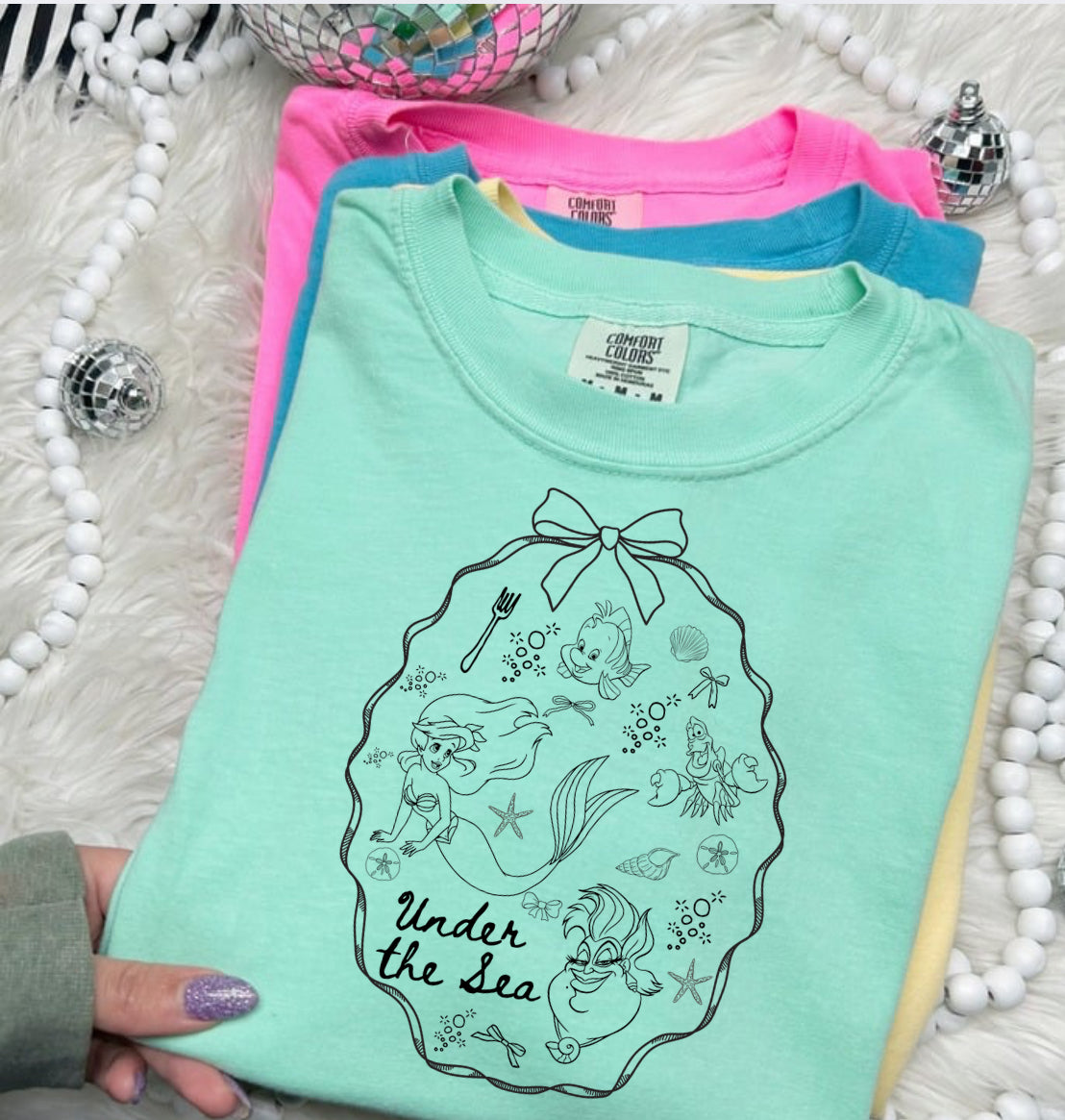 Princess Mermaid Doodle Coquette Collage Shirt