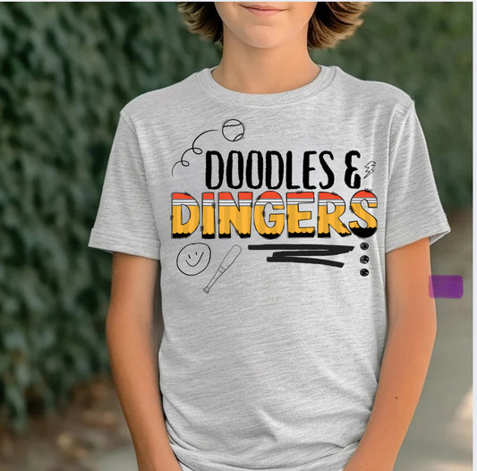 Doodles and Dingers Baseball Shirt for Kids
