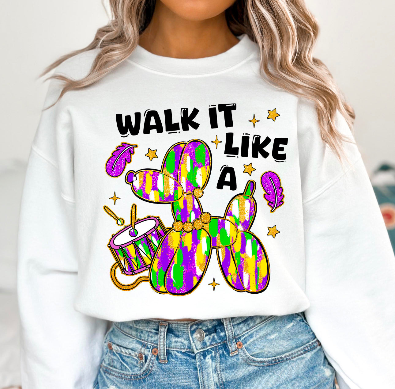 Walk It Like a Dog Mardi Gras Sweatshirt | Funny Mardi Gras Sweatshirt