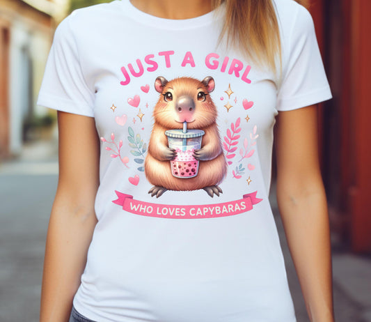 JUST A GIRL WHO LOVES CAPYBARAS - YOUTH & ADULT SIZES