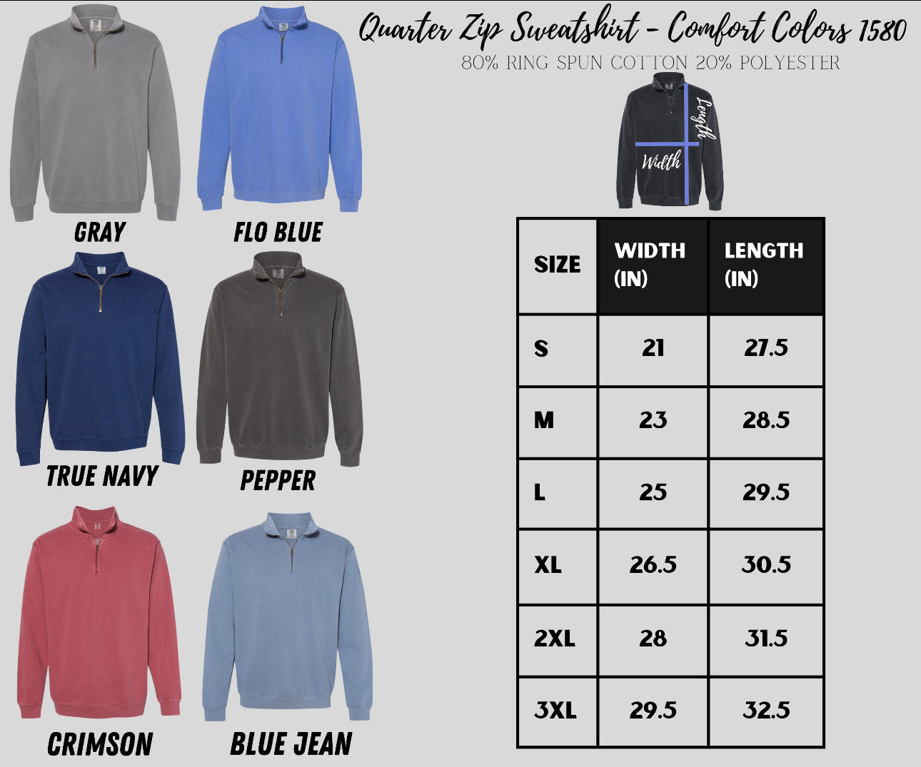 TOUR Quarter Zip COMFORT COLORS SWEATSHIRT