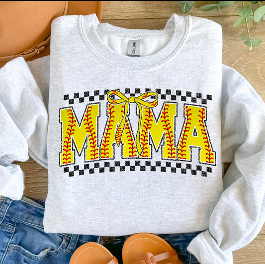 Softball Mama Crewneck Sweatshirta