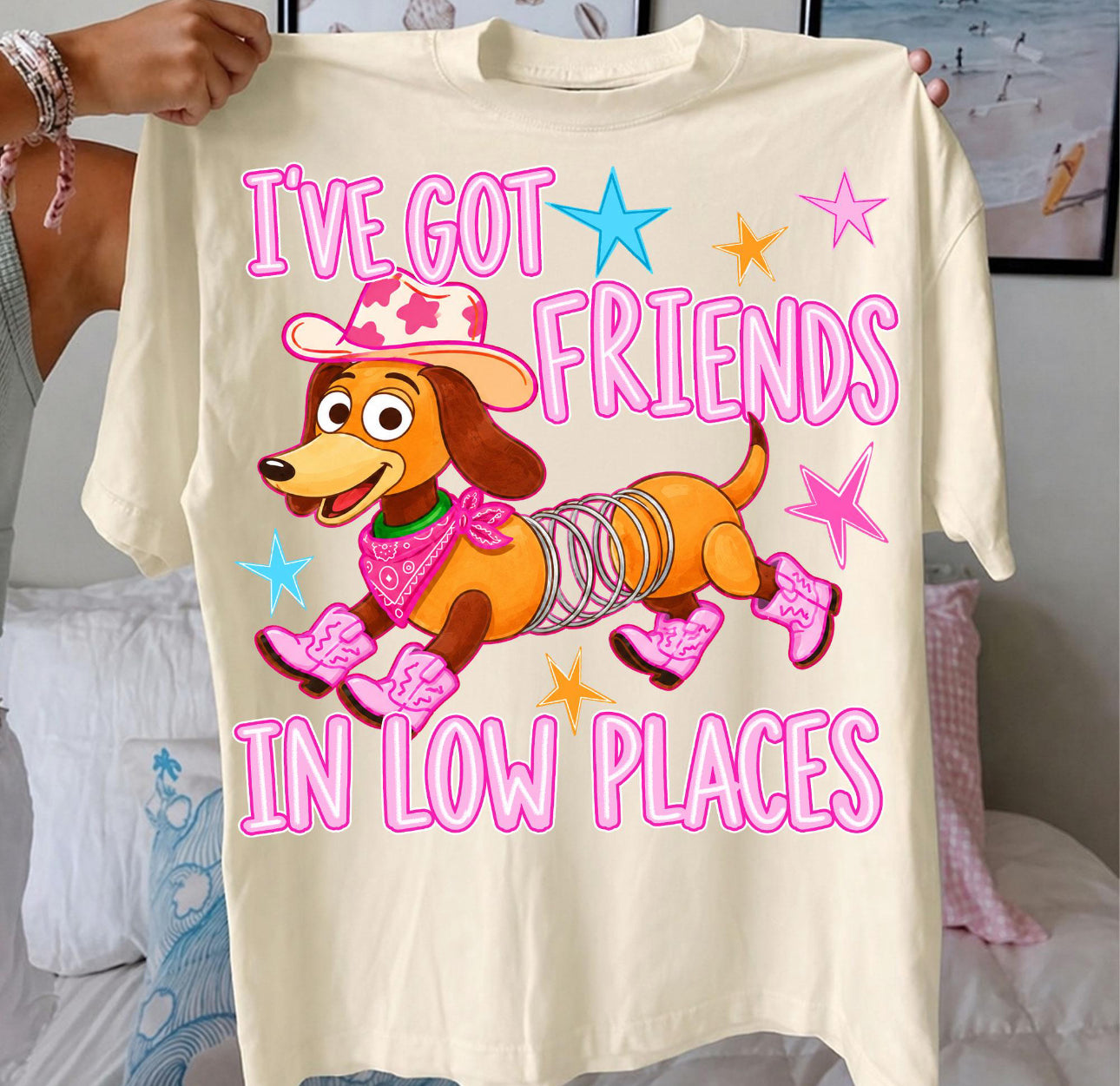 SLINK LOW FRIENDS FUNNY TOY TANK OR TEE - COMFORT COLORS - MAGICAL PARK DAY VACATION TOP m
