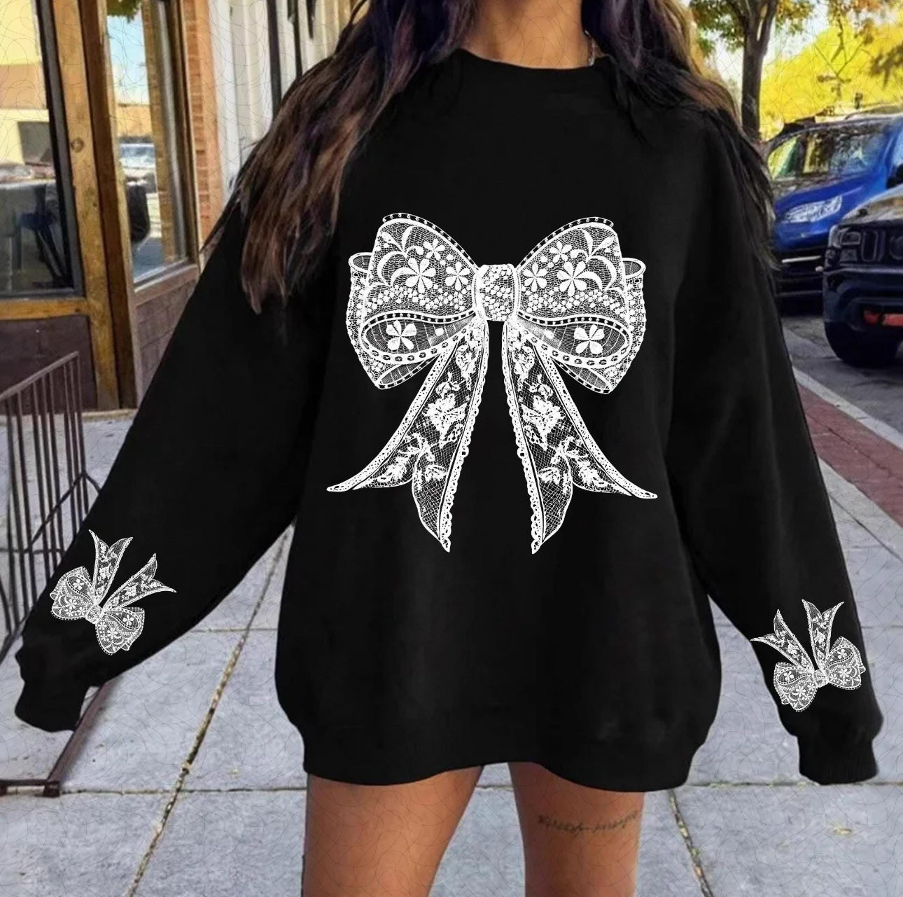 Lace Bow SWEATSHIRT - BLACK FRIDAY EXCLUSIVE