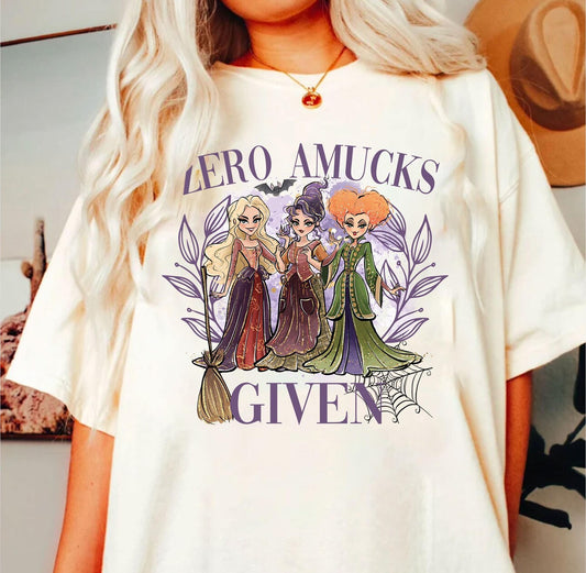 ZERO AMUKS GIVEN| FUNNY HALLOWEEN SHIRT COMFORT COLORS TEE