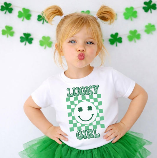 Cute St. Patrick’s Day Shirt for Girls | Lucky Girl Tee | Green St Patrick Outfit | Irish Holiday Shirt | St Patrick’s Day Gift