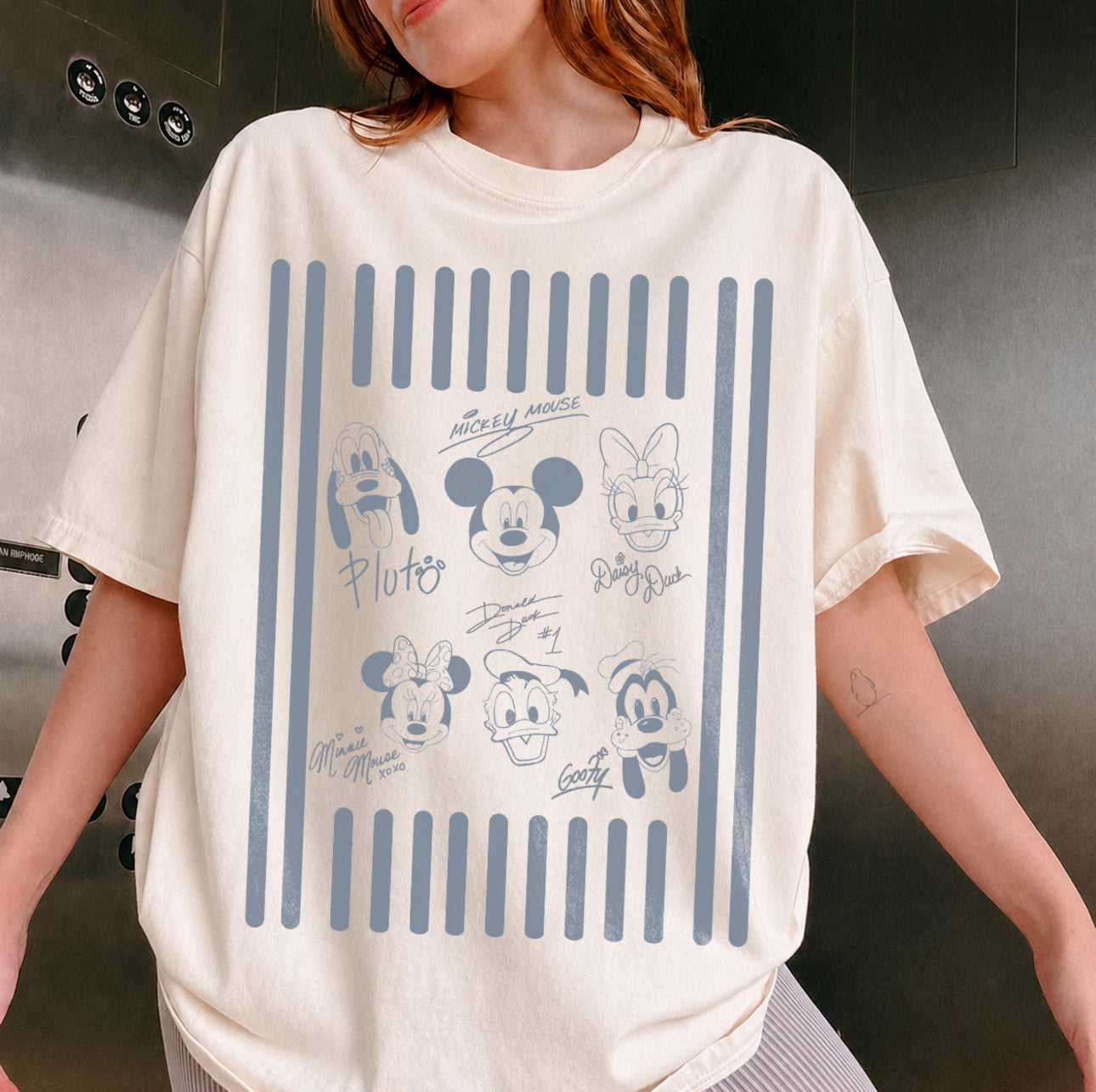 PREPPY MICKEY AND CREW STRIPES COMFORT COLORS SHIRT