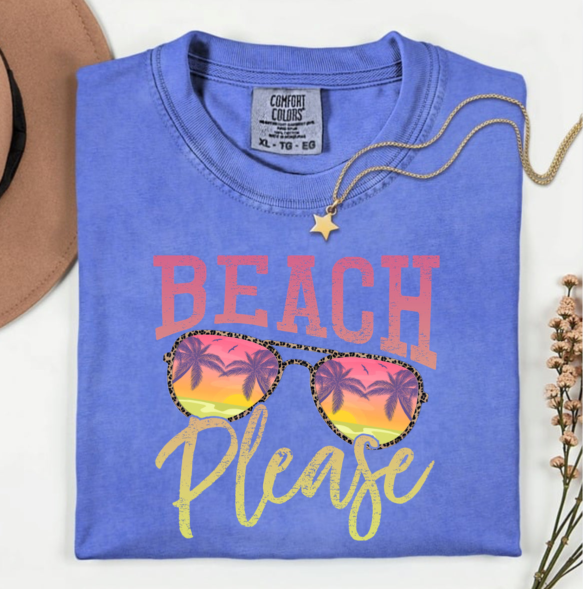Beach Please Comfort Colors Shirt, Funny Summer Graphic Tee for Women, Beach Vacation Outfit, Cute Summer Gift for Her