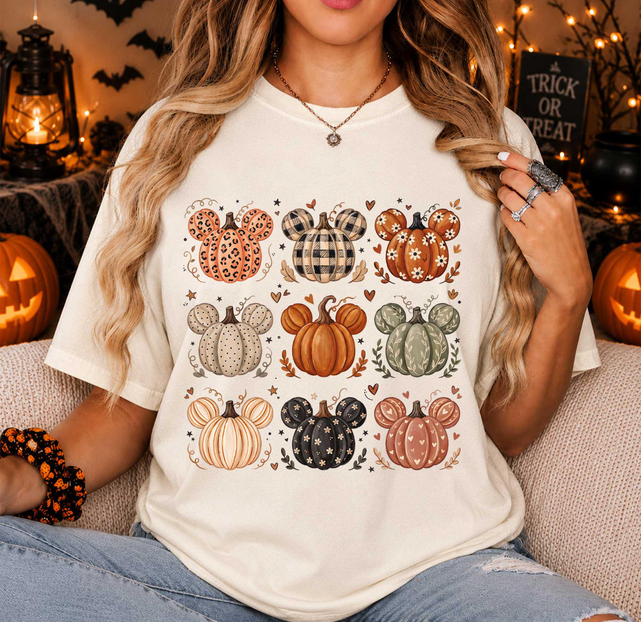 Minnie Fall Pumpkins Halloween Shirt | Magical Theme Park Shirt & Tank | Adult Comfort Colors Tee