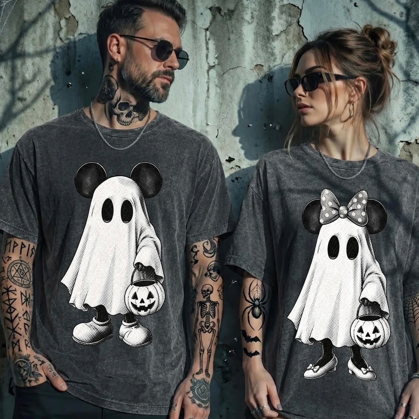 HALLOWEEN PARTY MATCHING COUPLES SHIRTS - RETRO MOUSE-  COMFORT COLORS