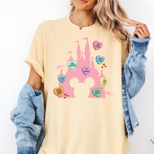 CANDY HEART CASTLE SHIRT - Youth & Adult Sizes