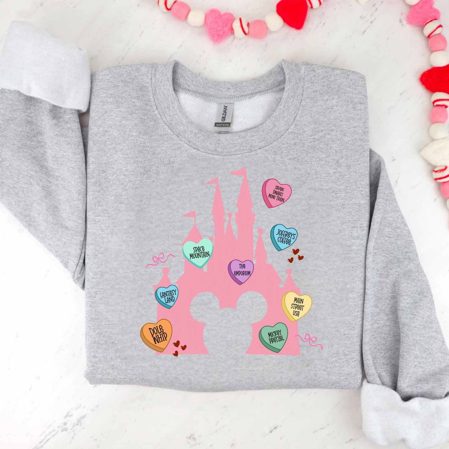 VALENTINE’S DAY CASTLE & CANDY HEARTS Sweatshirt