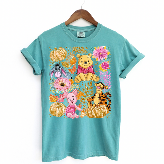 FALL HALLOWEEN POOH & GANG PUMPKIN SHIRT | Magical Theme Park Shirt & Tank | Adult Comfort Colors Tee