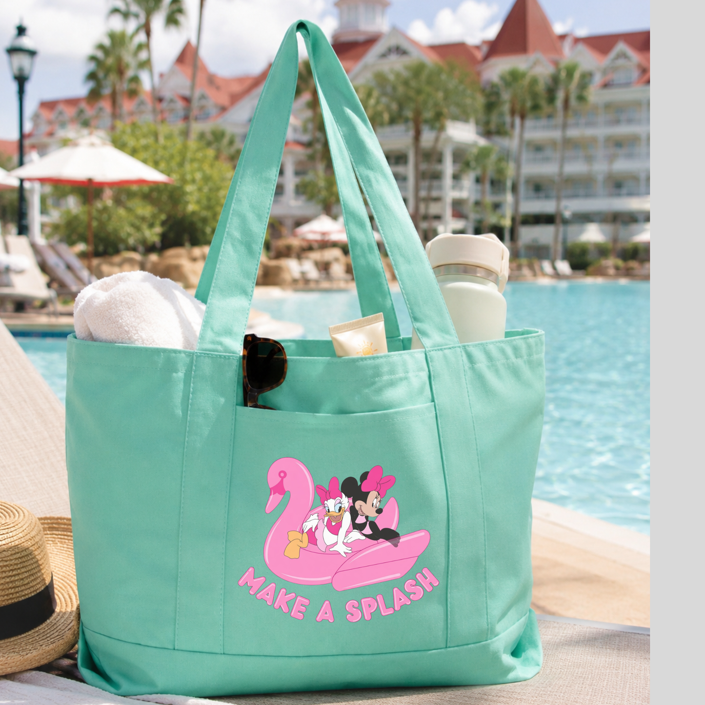 Magical Minnie & Daisy Vacation Pool Bag | Canvas Resort Tote Bag | Beach & Pool Tote for Women | Disney Vacation Poolside Bag | Cruise Tote Bag