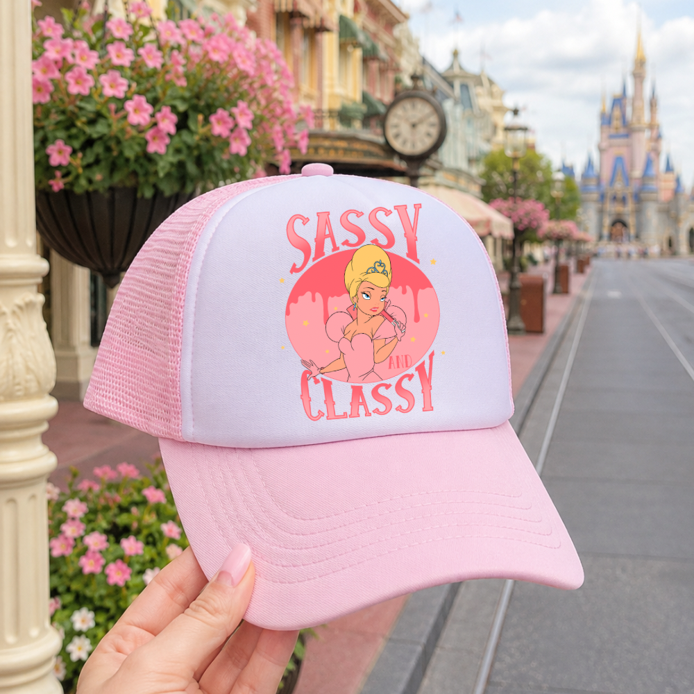 Light Pink Classy Charlotte Hat - Park Day Trucker Hat for Women | Theme Park Vacation Outfit