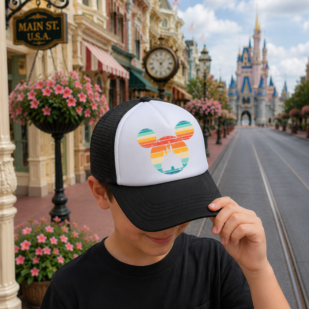 DIS CASTLE MOUSE HEAD YOUTH TRUCKER HAT