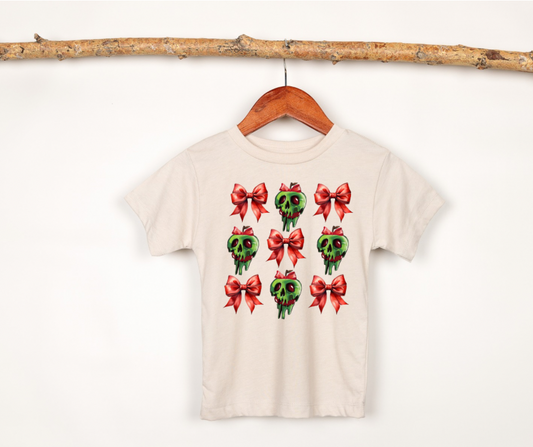 Poison Apple Bow Magical Theme Park Halloween Kids Shirt | Toddler & Youth Sizes