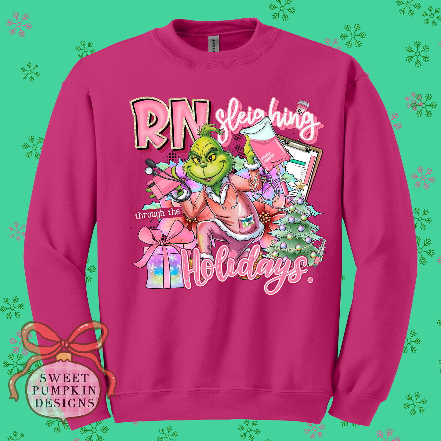 OCCUPATION SLEIGHING THE HOLIDAYS (MEAN ONE) SWEATSHIRT - Custom Nurse, RN, LPN, CNA, or Dental Hygienist Holiday Crewneck