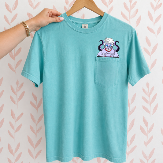 Sea Witch Villain Halloween Comfort Colors Pocket T-Shirt