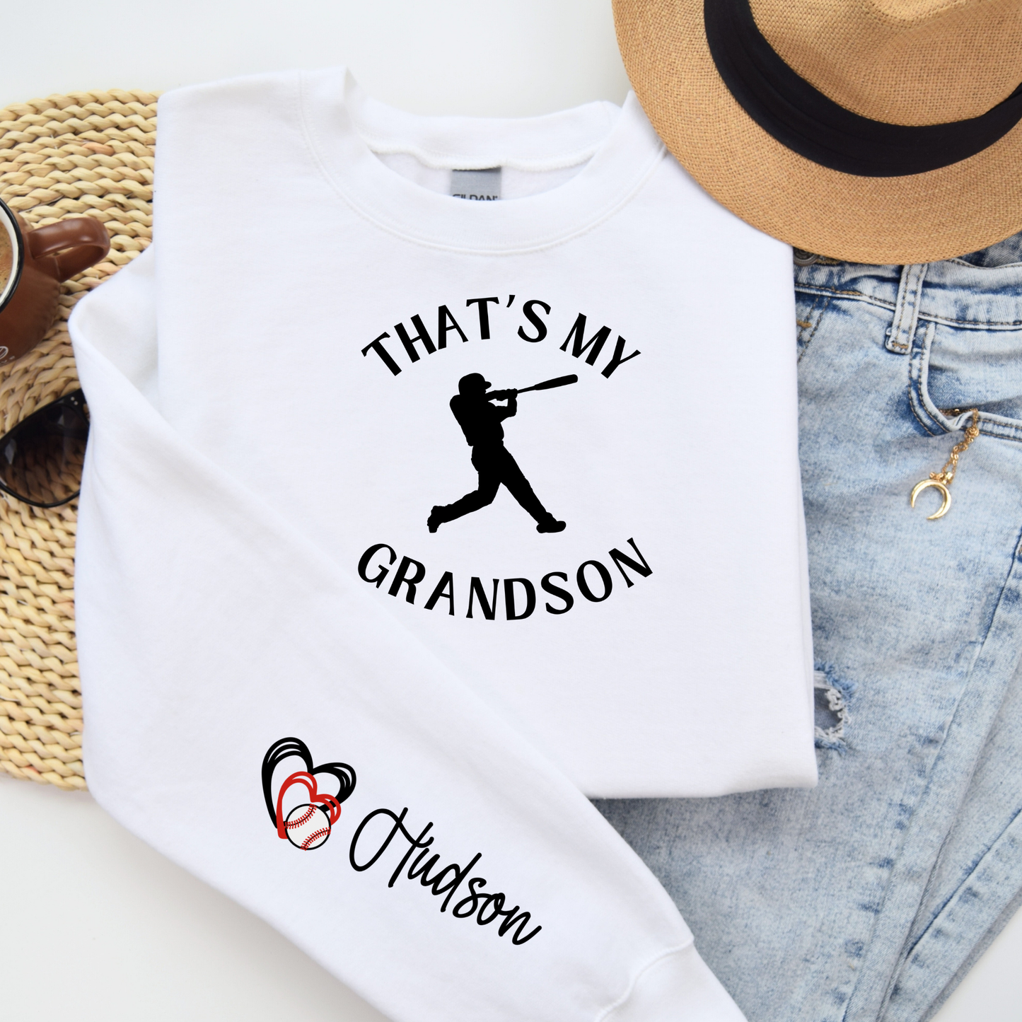 That’s My Grandson - Baseball Grandma Custom Baseball Sweatshirt
