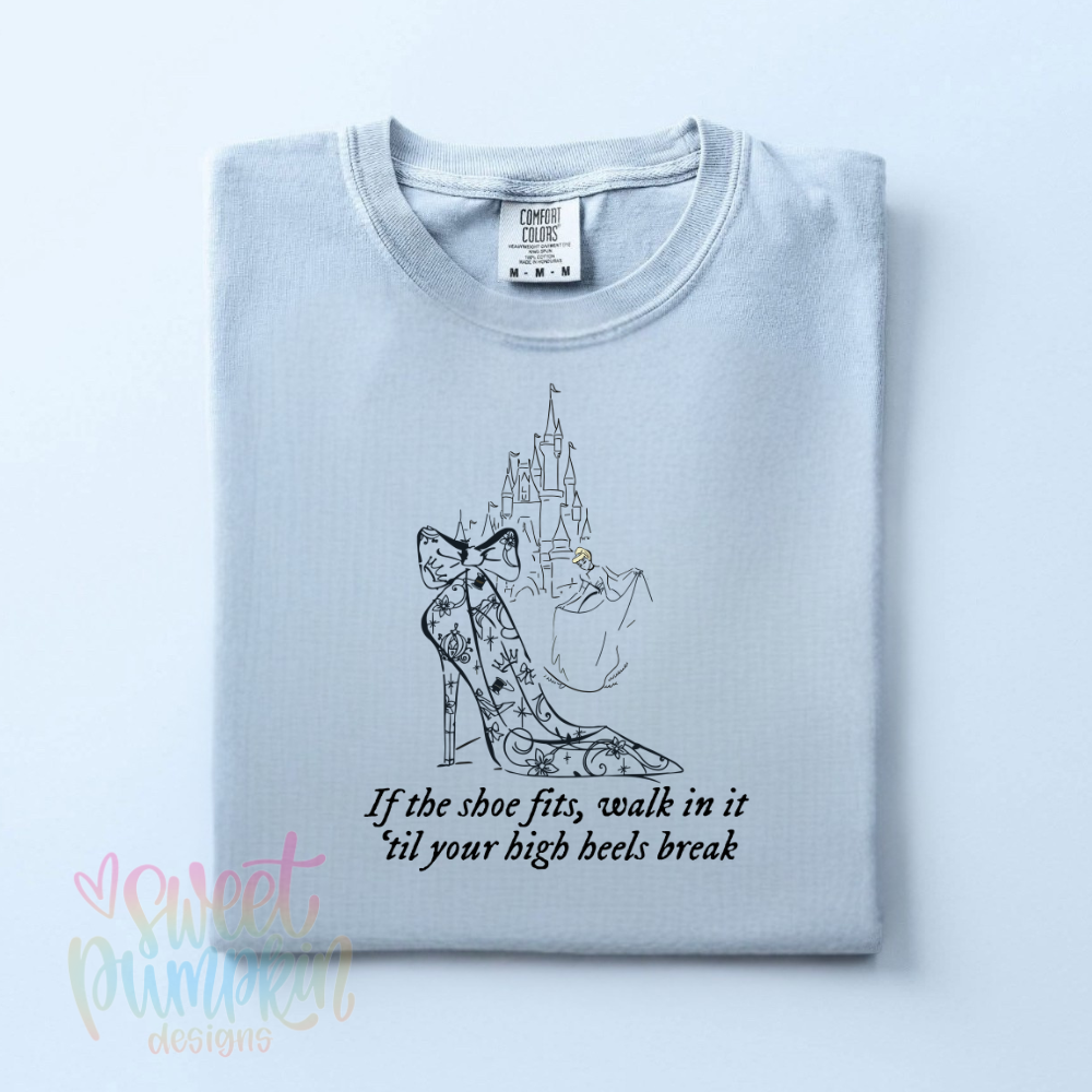 IF THE SHOE FITS WALK IN IT PRINCESS CINDY | Magical Theme Park Shirt & Tank | Adult Comfort Colors Tee